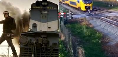 VIDEO : किक सिनेमाचा थरार प्रत्यक्षात, तरुण थोडक्यात बचावला