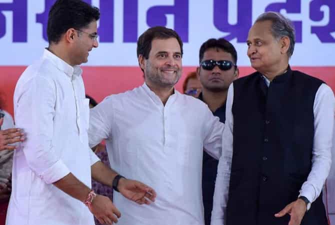 राजस्थान : निकालाआधीच काँग्रेसमध्ये मुख्यमंत्रीपदासाठी चढाओढ