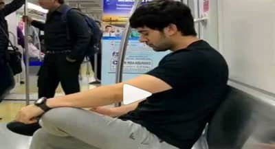 सनी देओलच्या मुलाचा मेट्रोतून प्रवास, व्हिडीओ व्हायरल