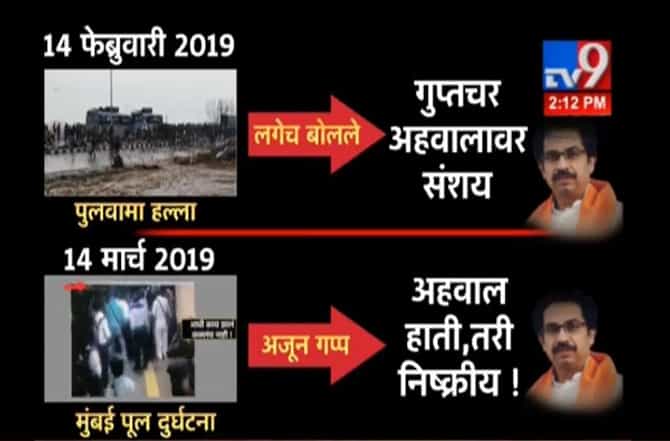 पूल दुर्घटनेचा उद्धव ठाकरेंच्या भाषणात साधा उल्लेखही नाही!