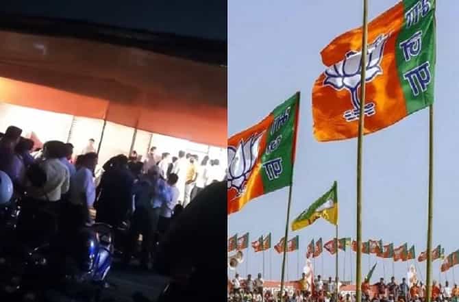 VIDEO : बॅनरवर नाव न छापल्याचा राग, मुंबईत भाजप कार्यकर्ते भिडले!