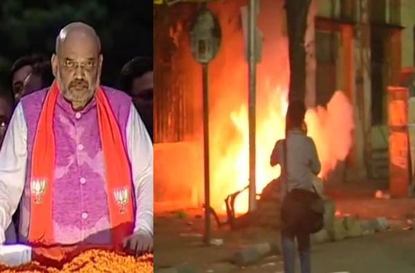 कोलकात्यात अमित शाहांच्या रोड शोमध्ये हिंसाचार