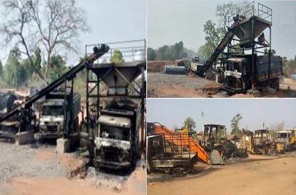 गडचिरोलीत नक्षलवाद्यांचा धुमाकूळ, रस्ते करण्यासाठी आणलेली 30 वाहने पेटवली गडचिरोलीत नक्षलवाद्यांचा धुमाकूळ, रस्ते करण्यासाठी आणलेली 30 वाहने पेटवली