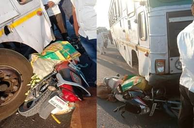 बारामती फाट्यावर एसटीसोबत तिहेरी अपघात, दोघांचा जागीच मृत्यू