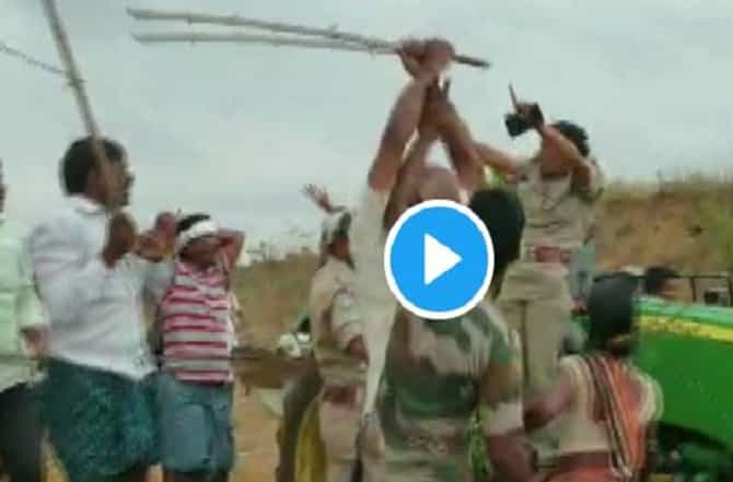 VIDEO : तेलंगणामध्ये महिला पोलिसाच्या डोक्यावर काठीने हल्ला