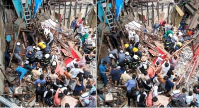 फोटो : मुंबईतील डोंगरीत 4 मजली म्हाडाची इमारत कोसळली