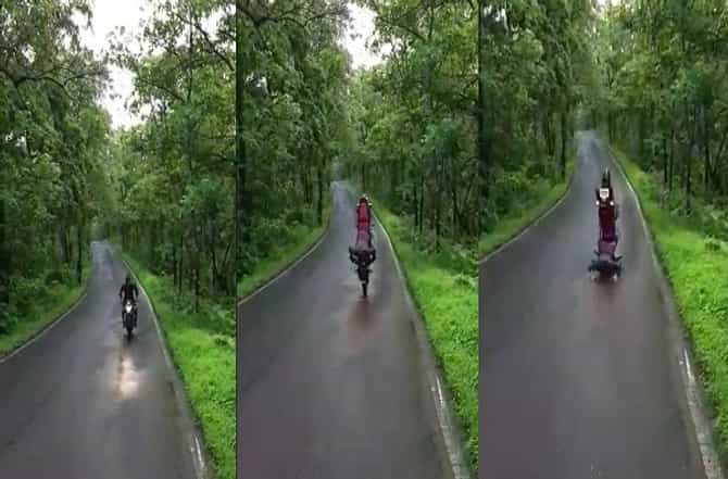VIDEO : Tik Tok व्हिडीओचा नाद नडला, बाईकवर स्टंट करताना तोंडावर पडला