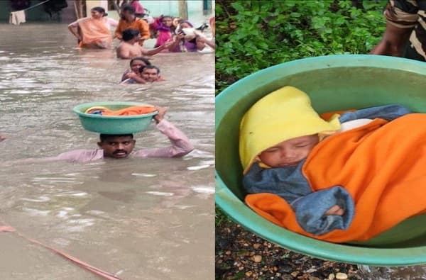 PHOTO : गुजरातच्या पुरात 45 दिवसाच्या बाळाला वाचवण्यासाठी धावून आलेले वासूदेव