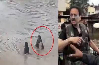 सेल्फी व्हिडीओवरील ट्रोलिंगला उत्तर, गिरीश महाजन छातीभर पाण्यातून बचावकार्यात