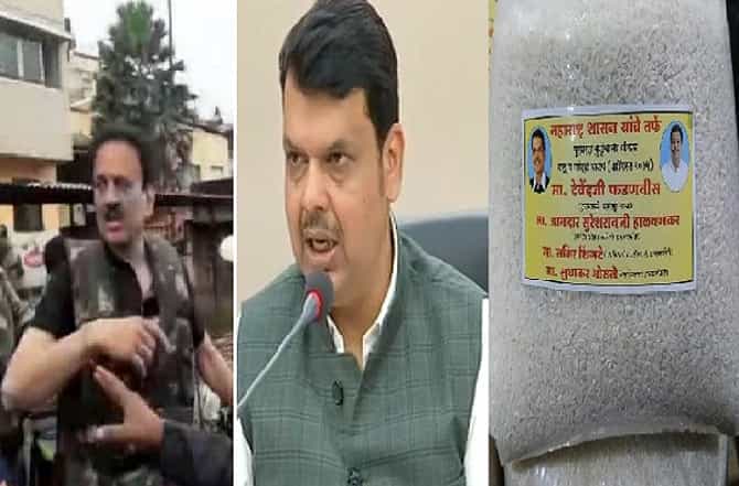 महाजनांनी सेल्फी काढला नाही, धान्याच्या पाकिटावर महाराष्ट्र सरकारचेच स्टिकर : मुख्यमंत्री