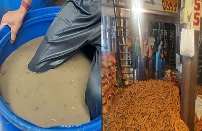 गाजरांची शौचालयाच्या पाण्यात पायाने मळणी, व्हिडीओ पाहून धक्का बसेल