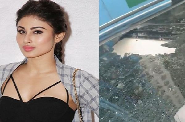 मुंबई मेट्रो बांधकामाचा दगड कारवर कोसळला, अभिनेत्री मौनी रॉय थोडक्यात बचावली
