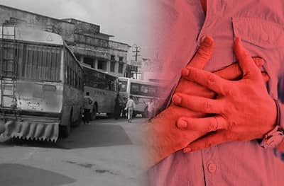 स्टेअरिंगवर हार्ट अटॅक, 40 प्रवाशांसह बस दवाखान्यात, बस थांबवून ड्रायव्हरने जीव सोडला!