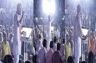 जोरदार पावसाला धारदार भाषणाने उत्तर, उभ्या पावसात धैर्यशील मानेंची खणखणीत सभा