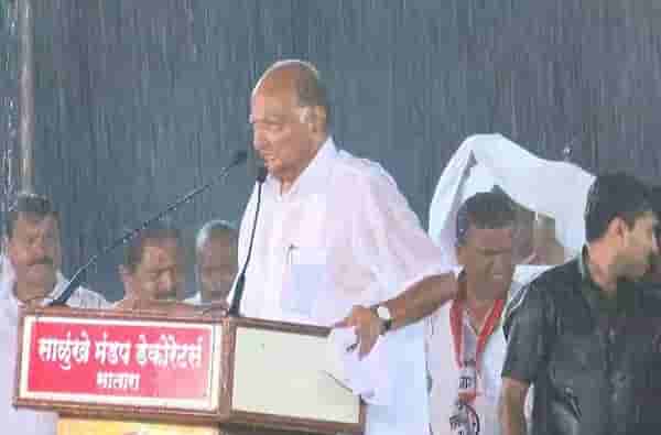 पायाला जखम, भरपावसात भाषण, पाऊस कोसळला, पवार उदयनराजेंवर बरसले