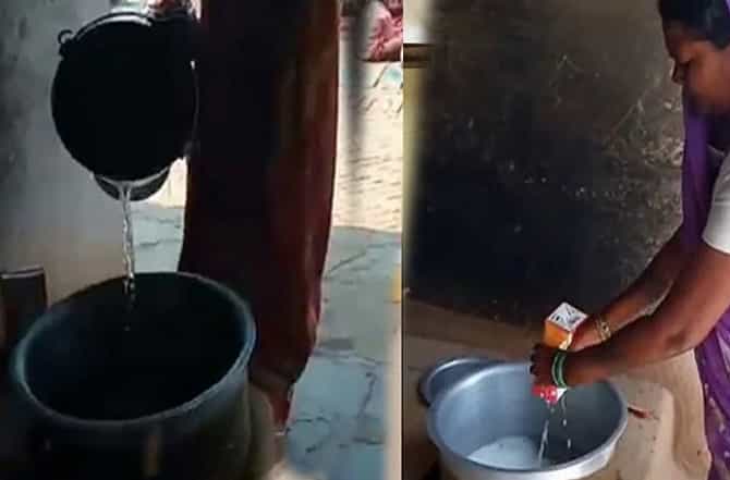 धक्कादायक : 1 लिटर दुधात बादलीभर पाणी, मध्यान्न भोजन म्हणून 81 मुलांना वाटप