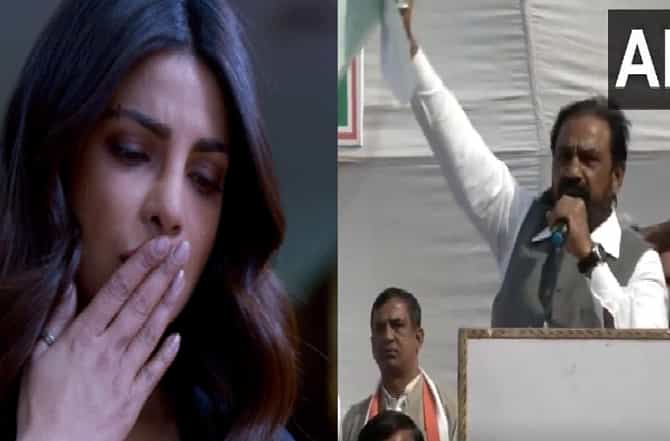 VIDEO | प्रियांका चोप्रा जिंदाबाद, अतिउत्साही काँग्रेस नेत्याची घोषणाबाजी