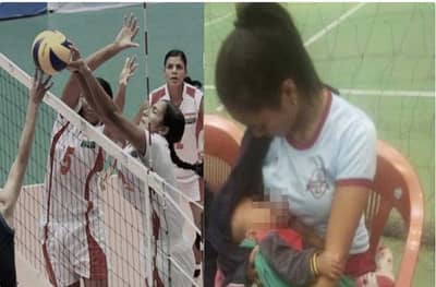 आधी प्रतिस्पर्ध्यांना झुंजवलं, नंतर मैदानातच बाळाला स्तनपान