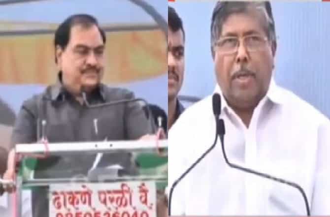 नाथाभाऊ, तुम्ही पक्षात राहा, मला जायला सांगा : चंद्रकांत पाटील