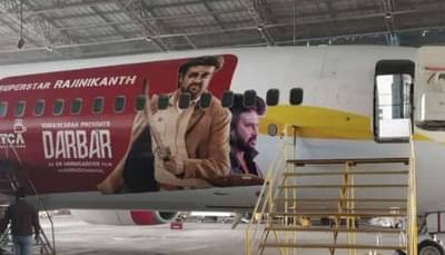 रजनीकांतच्या सिनेमाचं अनोखं प्रमोशन, विमानावर दरबार सिनेमाचं पोस्टर