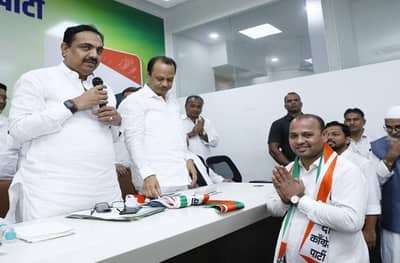 धर्मा पाटलांच्या मुलाचा मनसेला रामराम, अजित पवारांच्या उपस्थितीत नरेंद्र पाटील राष्ट्रवादीत