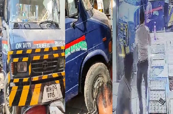 कल्याणमध्ये टोइंग व्हॅन थेट ज्वेलर्सच्या दुकानात घुसली