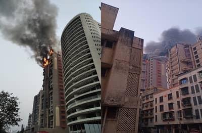 सीवूड्समध्ये इमारतीला भीषण आग, अग्निशमन दलाचे 7 जवान जखमी