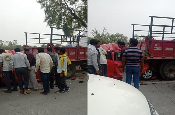 स्विफ्ट डिझायर-ट्रॅक्टरमध्ये जोरदार धडक, आई-वडील आणि मुलाचा मृत्यू