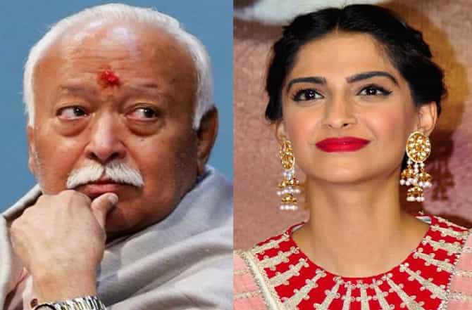मोहन भागवतांचं वक्तव्य मूर्खपणाचं, सोनम कपूरची आगपाखड