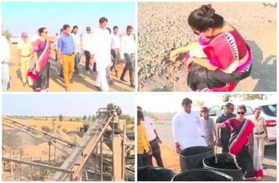 खासदार नवनीत राणांकडून रस्त्याच्या कामाची पाहणी, अधिकाऱ्यांची झाडाझडती