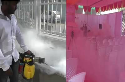 अजित पवारांच्या कार्यक्रमापूर्वी औषध फवारणी, कोरोनाच्या पार्श्वभूमीवर आयोजकांची खबरदारी