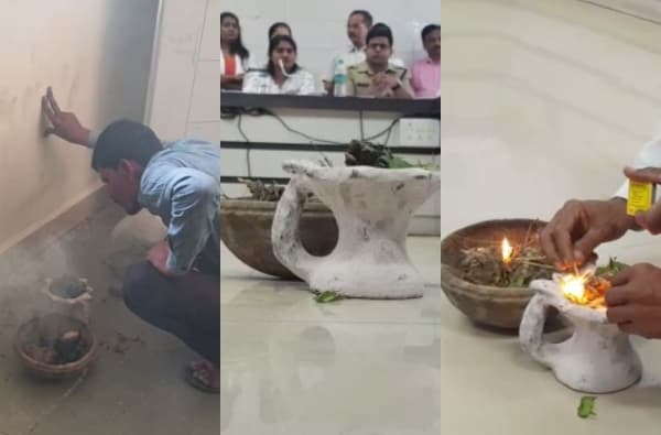 कोरोना व्हायरस पळवण्यासाठी शेणाच्या गोवऱ्या जाळल्या, उस्मानाबाद जिल्हाधिकारी कार्यालयातील प्रकार