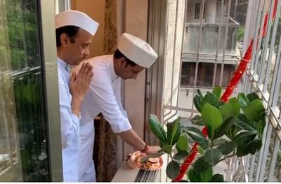 अजित पवारांचा साधेपणाने गुढीपाडवा, मोदी-शाहांच्या मराठीत शुभेच्छा