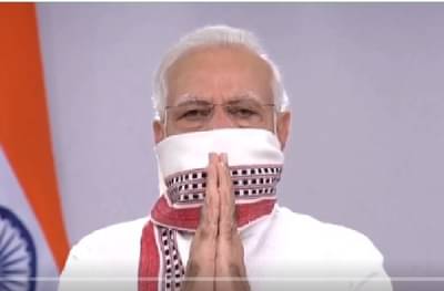तोंडावर गमछा बांधून संबोधन सुरु, कोरोना रोखण्यासाठी पंतप्रधान नरेंद्र मोदींची सप्तपदी