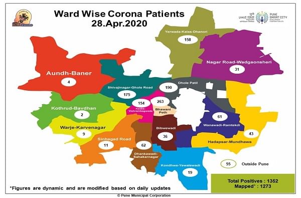 कसबा-विश्रामबाग वाडा परिसरात 20 नवे रुग्ण, भवानी पेठेत संख्या 263 वर, पुण्याच्या कोणत्या प्रभागात किती?