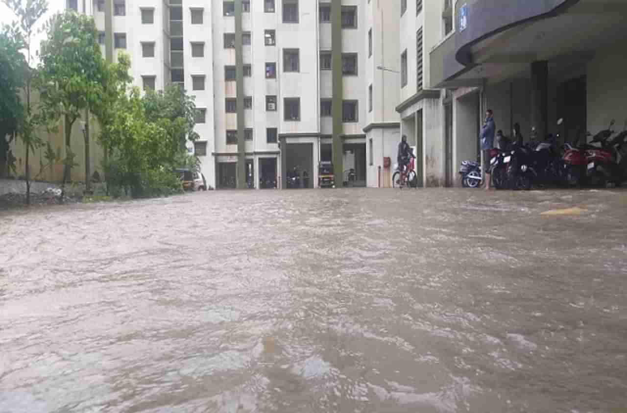 नवी मुंबई सिडको स्वप्नपूर्तीची पहिल्याच पावसात जलपूर्ती, गुडघ्याभर पाण्यात सापांचा वावर