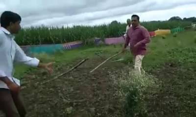 बीडमध्ये शेतीच्या वादातून फ्री स्टाईल हाणामारी, काठीने मारहाण, तिघे गंभीर जखमी