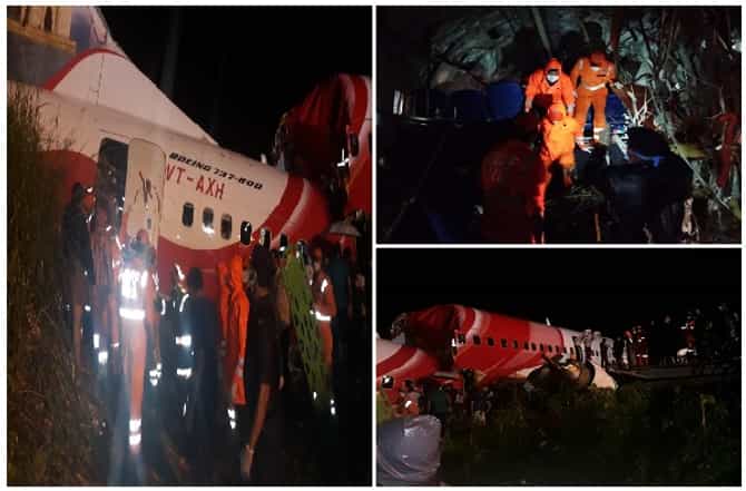 Air India Plane Skids | केरळमध्ये एअर इंडियाचं विमान रन वेवरुन घसरलं, विमानाचे दोन तुकडे, 19 जणांचा मृत्यू