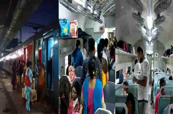 मनमाड-मुंबई पंचवटी एक्स्प्रेमध्ये सोशल डिस्टन्सिंगचा फज्जा, थर्मल स्कॅनिंग, मास्कशिवाय प्रवास