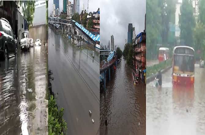 Mumbai Rains : मुंबईतील रस्ते जलमय, रेल्वे सेवा, रस्ते वाहतूक कोलमडली