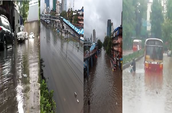 Mumbai Rains : मुंबईतील रस्ते जलमय, रेल्वे सेवा, रस्ते वाहतूक कोलमडली