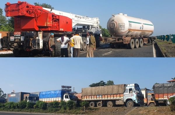 आंबोलीमध्ये गॅस टँकर आणि क्रेनमध्ये अपघात, मुंबई-अहमदाबाद महामार्गावर 3 किमीपर्यंत वाहतूक कोंडी