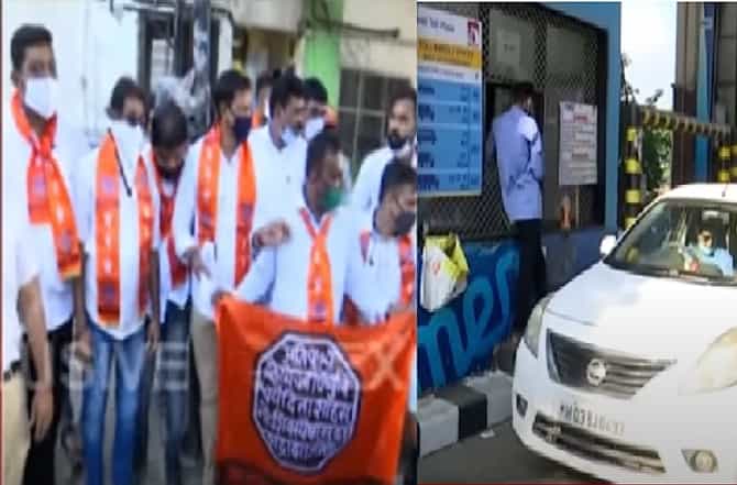 मुंबईच्या एन्ट्री पॉईंट्सवर टोलदर वाढले, ऐरोली टोलनाक्यावर मनसेच्या खाली डोकं वर पायच्या घोषणा