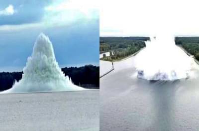 दुसऱ्या महायुद्धातील 5,400 किलोच्या बॉम्बचा पोलंडमध्ये स्फोट, थरकाप उडवणाऱ्या लाटांची निर्मिती