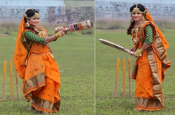 क्रिकेट खेळत वेडिंग फोटोशूट करणाऱ्या या महिला खेळाडूचं नाव आहे संजीदा इस्लाम. तिने बांगलादेश क्रिकेट संघाचं प्रतिनिधीत्व केलं आहे. 