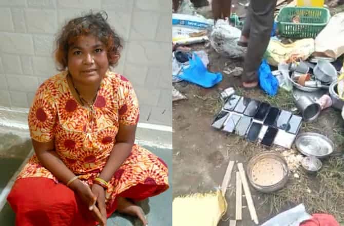 भिकारी महिलेच्या झोपडीत 10 महागडे मोबाईल, पोलीसही अवाक