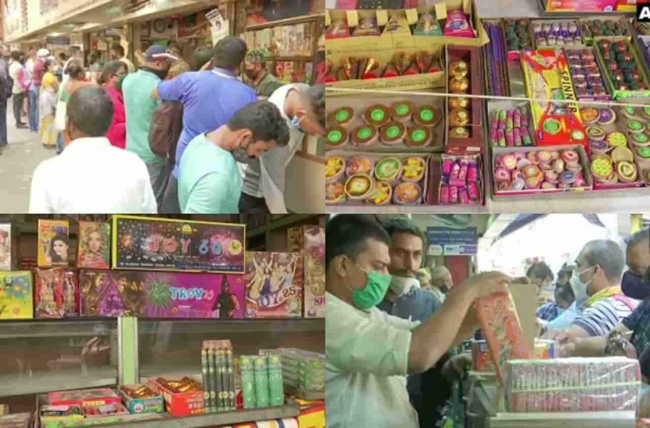 Photos : दिवाळीला फटाके खरेदीसाठी मुंबईत गर्दी, तर दिल्लीत फटाकेबंदीने व्यावसायिक आक्रमक