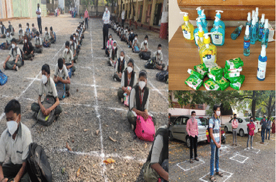 Photo | मास्क, सॅनिटायझर, सोशल डिस्टन्सिंगची खबरदारी, नगरमधल्या 350 शाळा सुरु