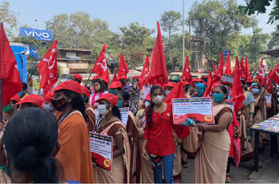 PHOTO  | ठाणे, पालघरमध्ये शेतकरी-कामगार कायद्याविरोधात हजारोंचा एल्गार