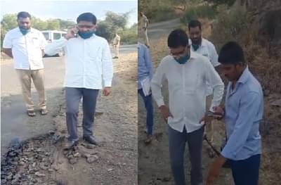 डांबर टाकलंय की नुसत्या रेघा ओढल्यात? राज्यमंत्री प्राजक्त तनपुरेंकडून अधिकाऱ्यांची खरडपट्टी